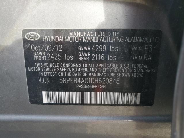 2013 Hyundai Sonata Gls VIN: 5NPEB4AC1DH620848 Lot: 49848594