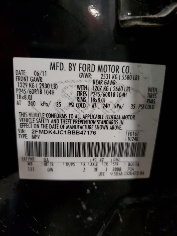 2FMDK4JC1BBB47176 2011 Ford Edge Sel