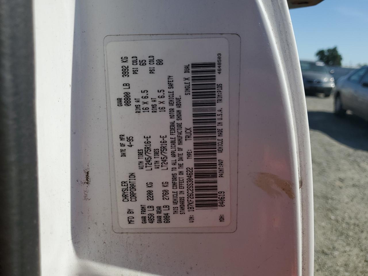 1B7KF26C2SS304622 1995 Dodge Ram 2500