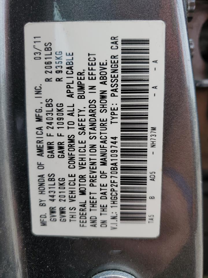 1HGCP2F70BA109744 2011 Honda Accord Ex