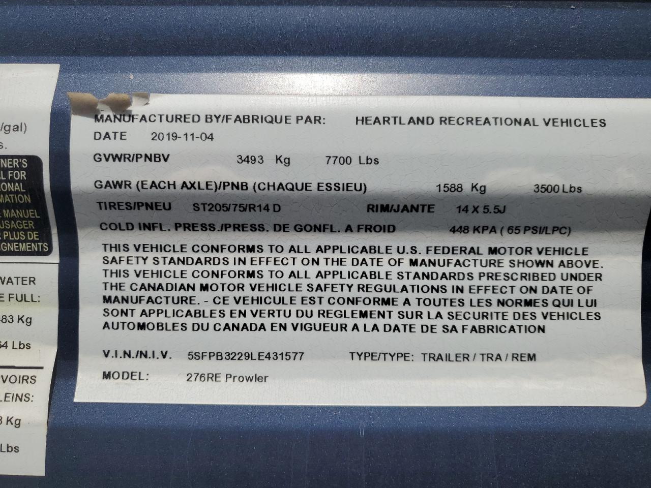 5SFPB3229LE431577 2020 Heart Land Travel Trl