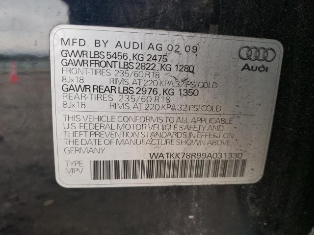 2009 Audi Q5 3.2 VIN: WA1KK78R99A031330 Lot: 48985584