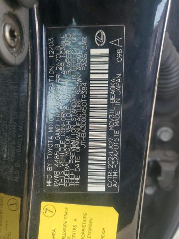 2004 Lexus Es 330 VIN: JTHBA30G045019384 Lot: 50981484