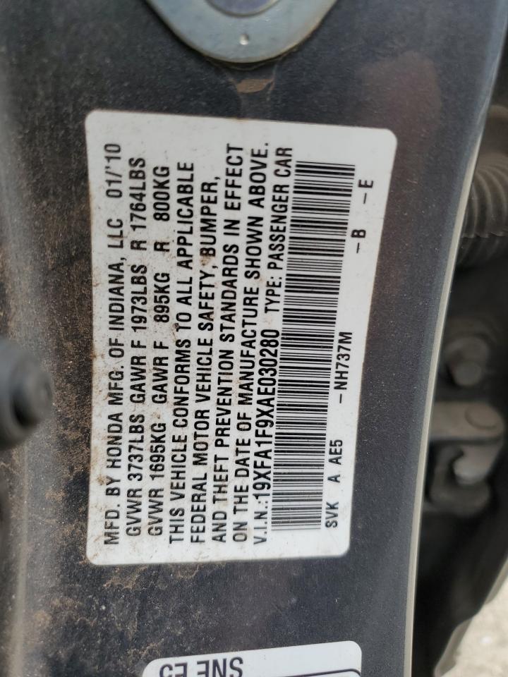 19XFA1F9XAE030280 2010 Honda Civic Exl