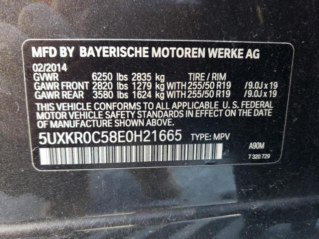 VIN 5UXKR0C58E0H21665 2014 BMW X5, Xdrive35I no.13