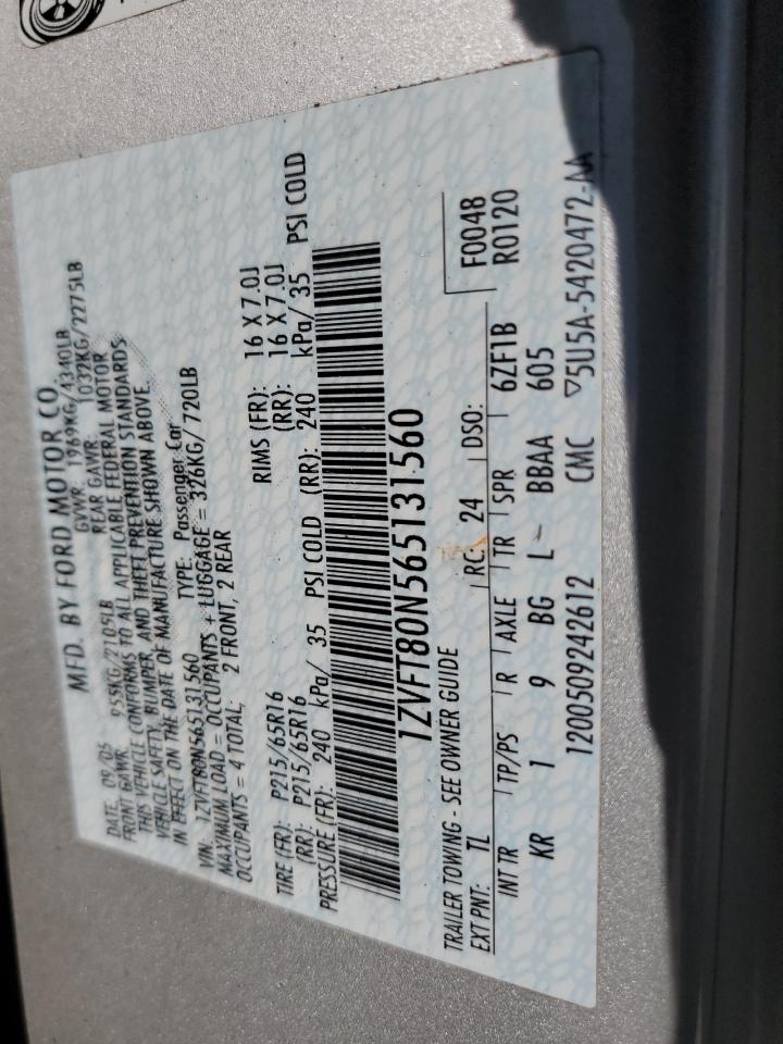 1ZVFT80N565131560 2006 Ford Mustang