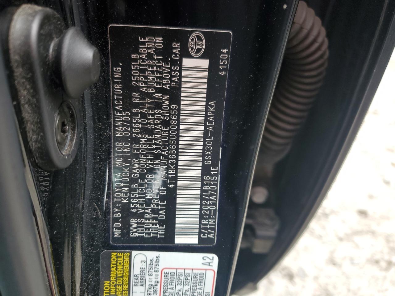 4T1BK36B65U008659 2005 Toyota Avalon Xl