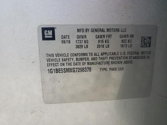 2016 CHEVROLET CRUZE LT - 1G1BE5SMXG7298378