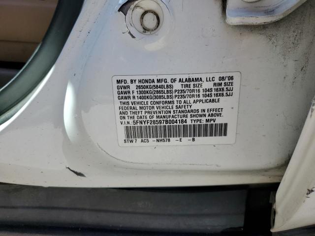 2007 Honda Pilot Exl VIN: 5FNYF28597B004184 Lot: 50441994