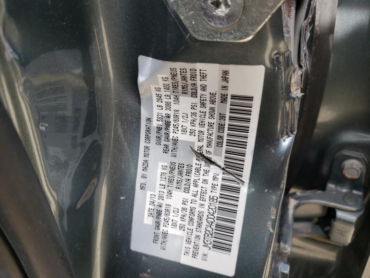 JM3TB2CA4D0420185 2013 Mazda Cx-9 Touring