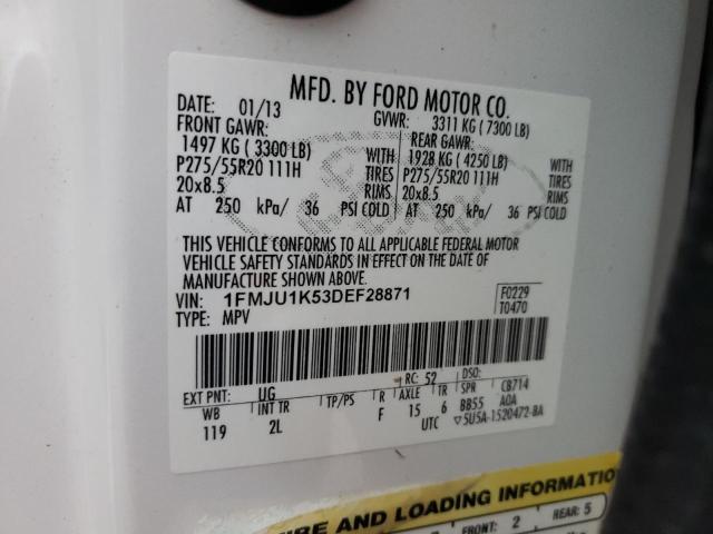 2013 Ford Expedition Limited VIN: 1FMJU1K53DEF28871 Lot: 51110994