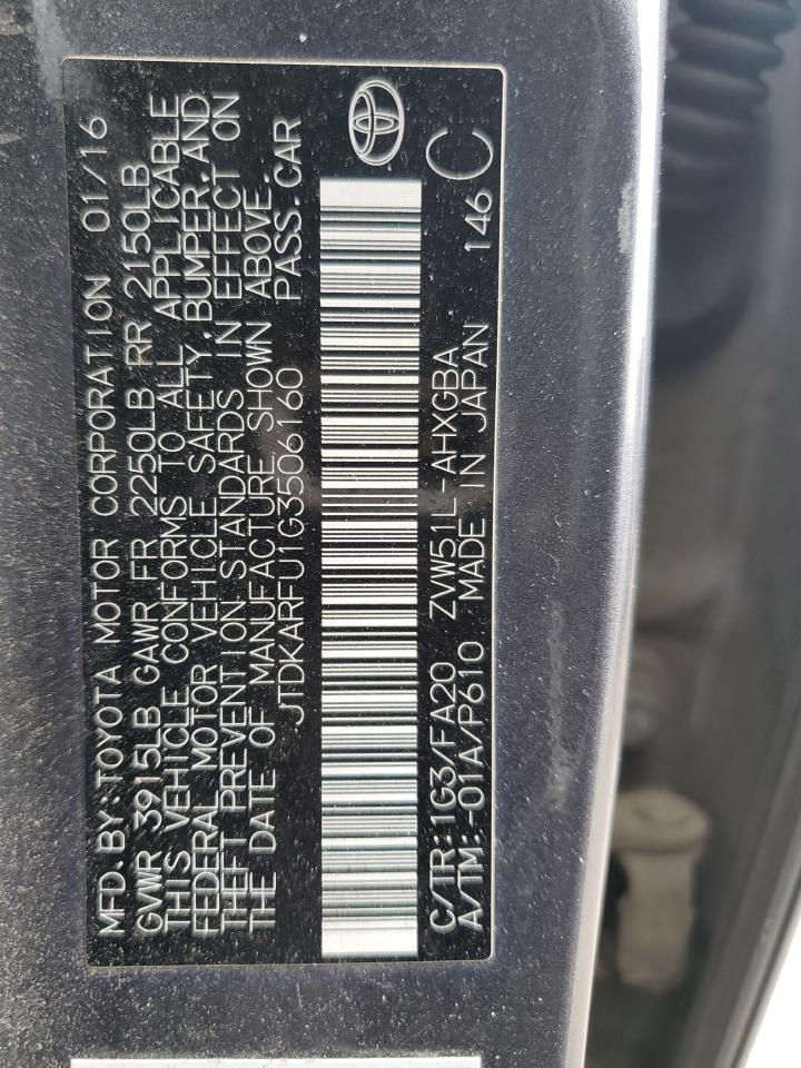 JTDKARFU1G3506160 2016 Toyota Prius