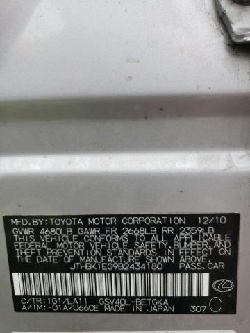 2011 Lexus Es 350 VIN: JTHBK1EG9B2434180 Lot: 49170204