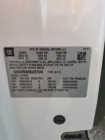 2011 GMC Acadia Slt-1 VIN: 1GKKVRED6BJ287940 Lot: 51558464