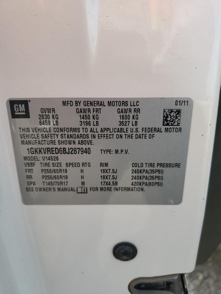 1GKKVRED6BJ287940 2011 GMC Acadia Slt-1