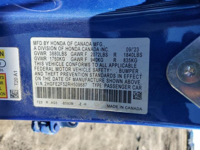 2024 HONDA CIVIC SPOR - 2HGFE2F52RH509687