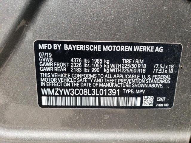 2020 Mini Cooper Countryman VIN: WMZYW3C08L3L01391 Lot: 47623534