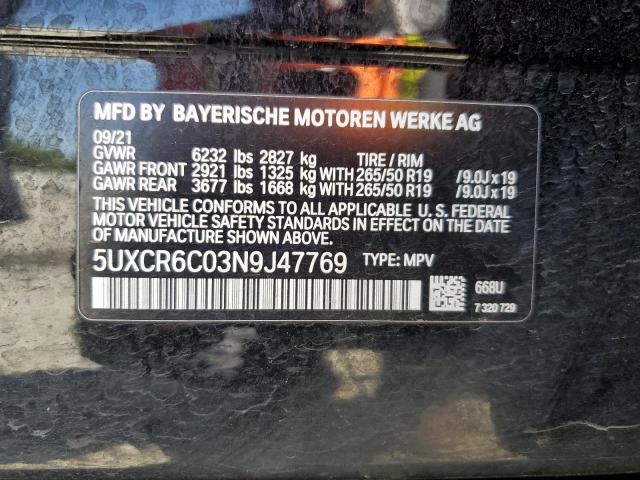 2022 BMW X5 XDRIVE4 - 5UXCR6C03N9J47769