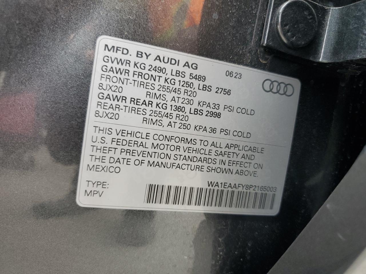 WA1EAAFY8P2165003 2023 Audi Q5 Premium Plus 45