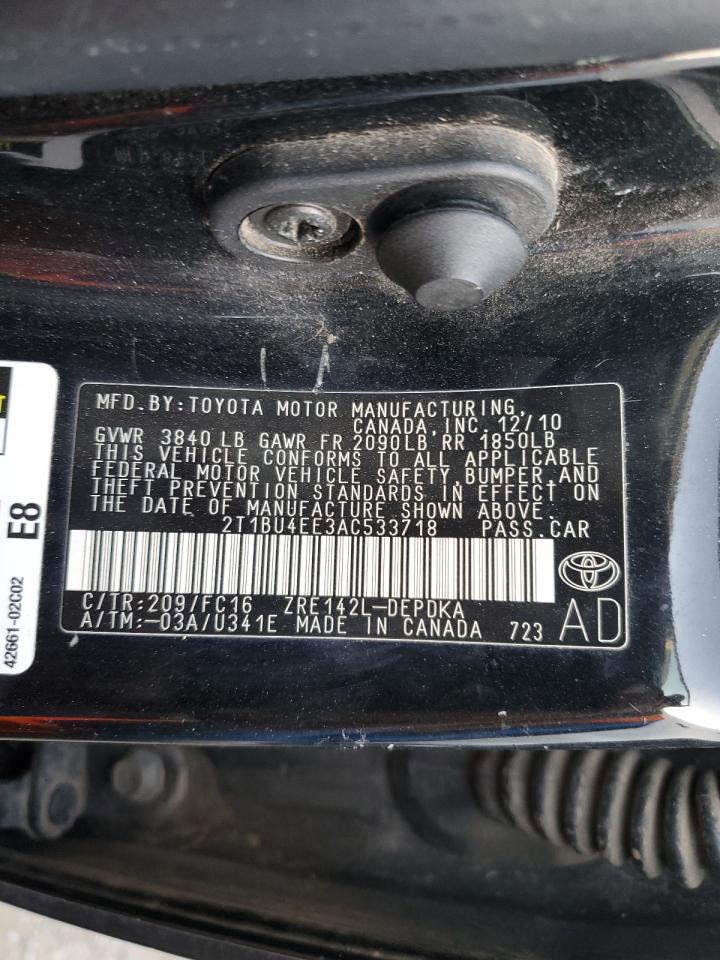 2T1BU4EE3AC533718 2010 Toyota Corolla Base