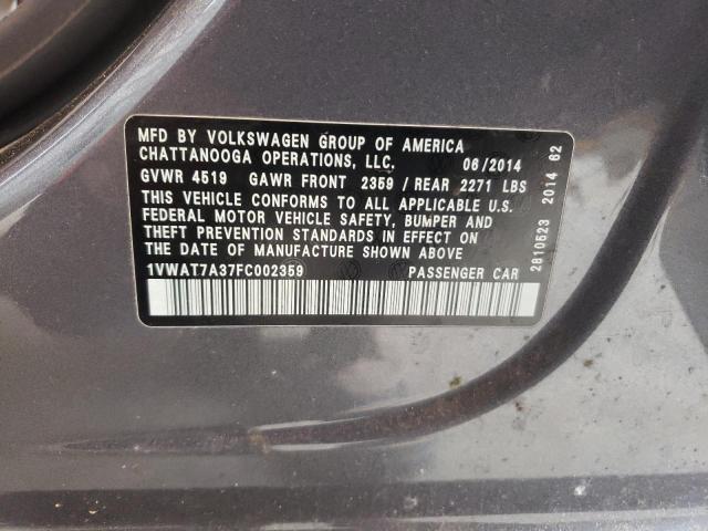 2015 VOLKSWAGEN PASSAT S - 1VWAT7A37FC002359