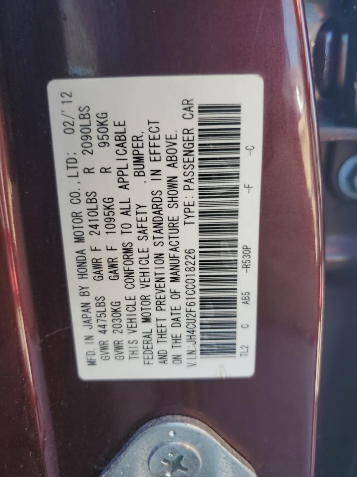 JH4CU2F61CC018226 2012 Acura Tsx Tech