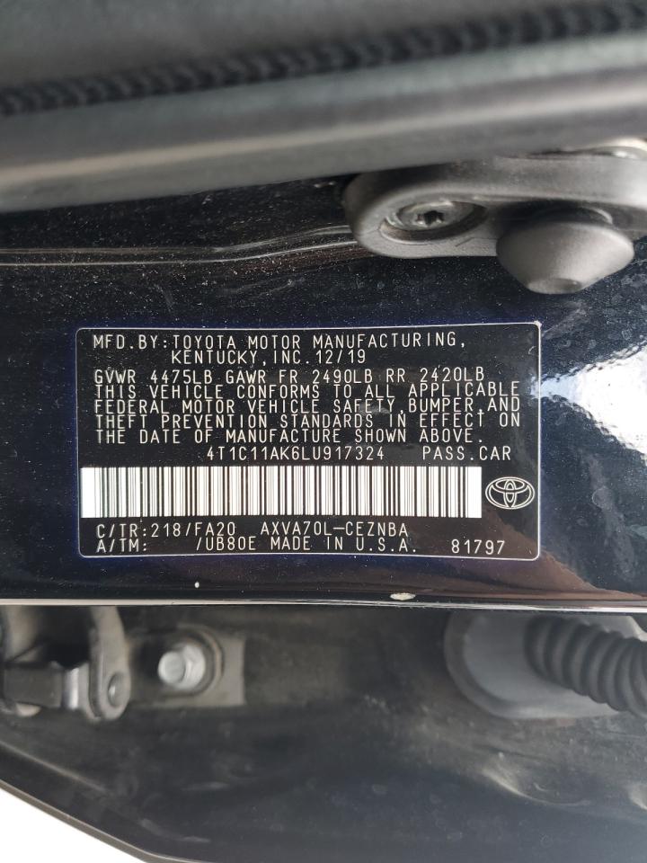 4T1C11AK6LU917324 2020 Toyota Camry Le