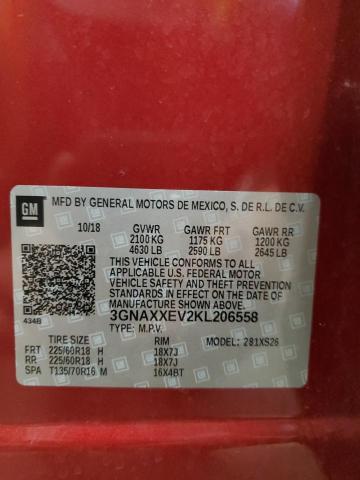 2019 Chevrolet Equinox Premier VIN: 3GNAXXEV2KL206558 Lot: 50788754