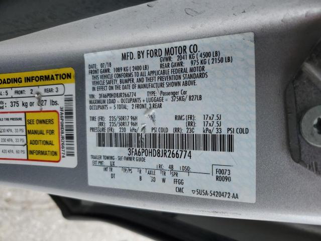 VIN 3FA6P0HD8JR266774 2018 Ford Fusion, SE no.12