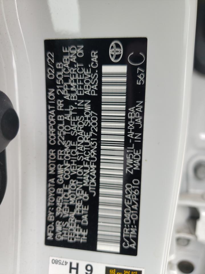 JTDKAMFU9N3172007 2022 Toyota Prius Night Shade