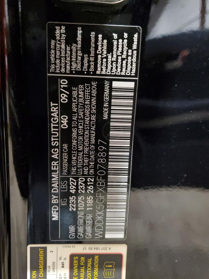 WDDKK5GFXBF078897 2011 Mercedes-Benz E 350