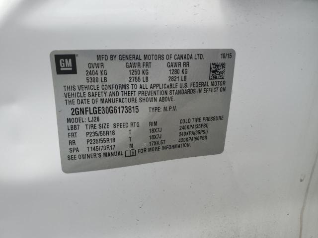 2016 CHEVROLET EQUINOX LT - 2GNFLGE30G6173815