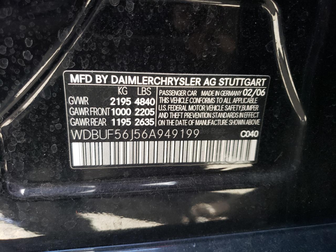 WDBUF56J56A949199 2006 Mercedes-Benz E 350