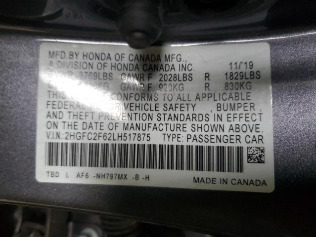 2020 Honda Civic Lx VIN: 2HGFC2F62LH517875 Lot: 49137424