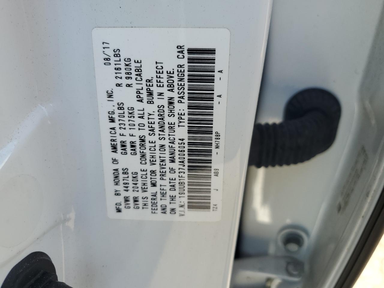 19UUB1F37JA006054 2018 Acura Tlx