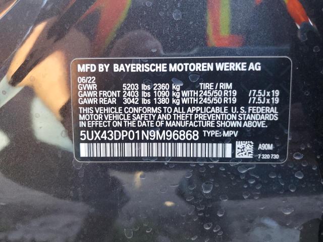 Lot #2503657537 2022 BMW X3 SDRIVE3 salvage car
