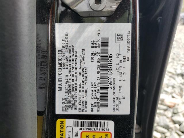 3FA6P0LU3JR119785 2018 FORD FUSION - Image 12