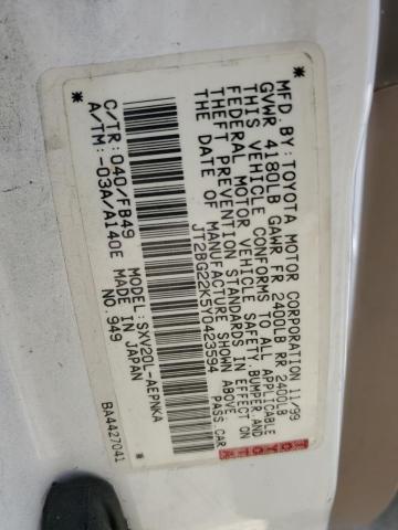 2000 Toyota Camry Ce VIN: JT2BG22K5Y0423594 Lot: 50106264