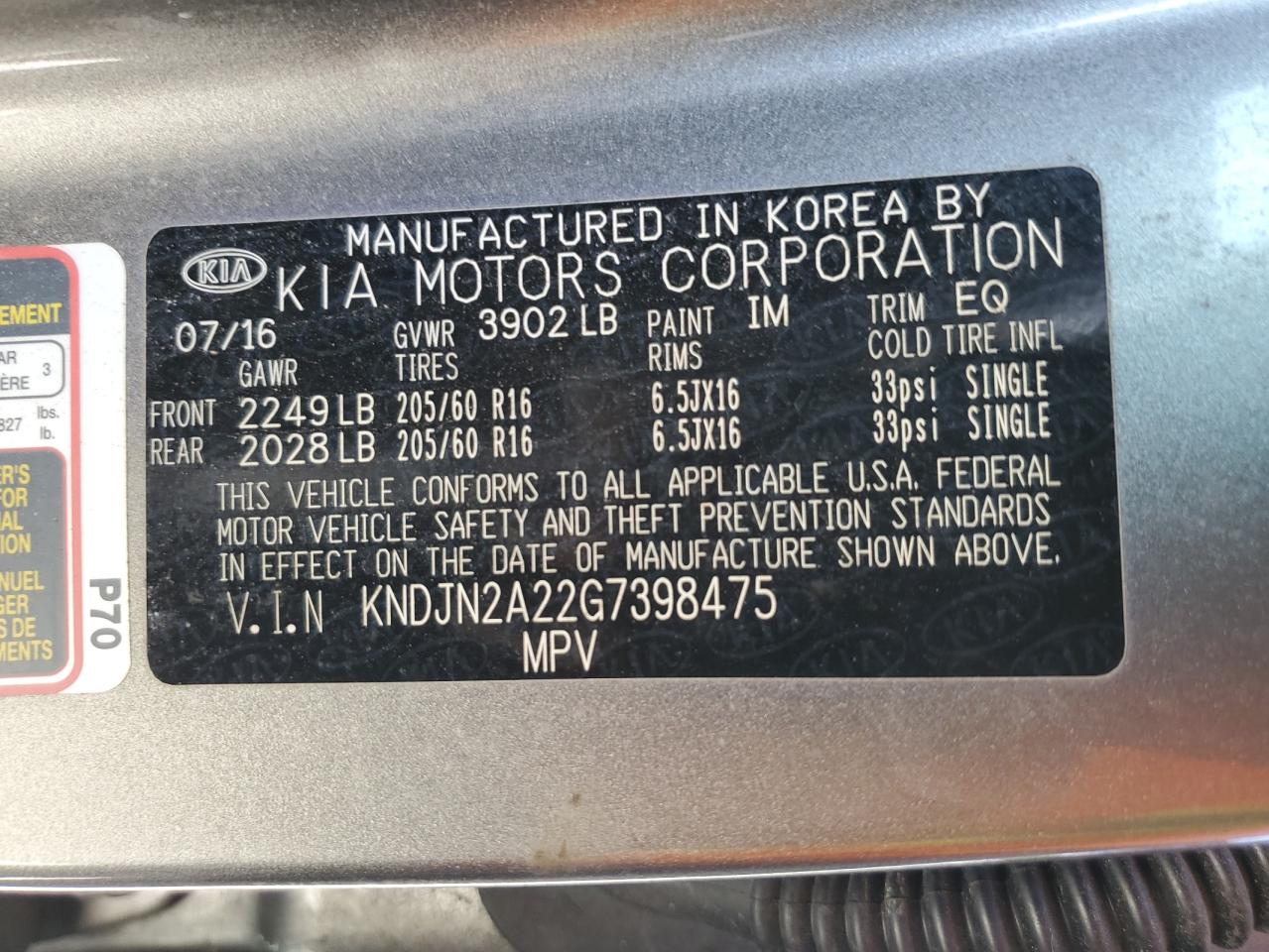 KNDJN2A22G7398475 2016 Kia Soul