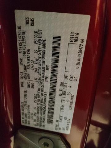 2018 Ford Escape Se VIN: 1FMCU9GD6JUD04731 Lot: 49895284