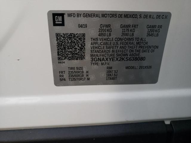 2019 Chevrolet Equinox Premier VIN: 3GNAXYEX2KS638080 Lot: 50955364