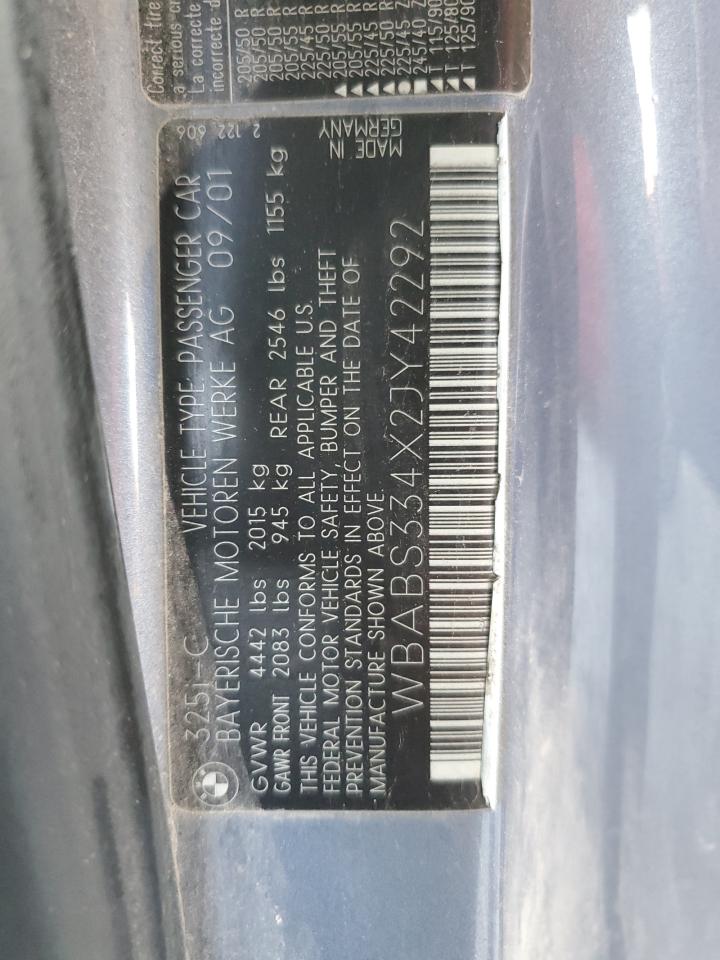 WBABS334X2JY42292 2002 BMW 325 Ci