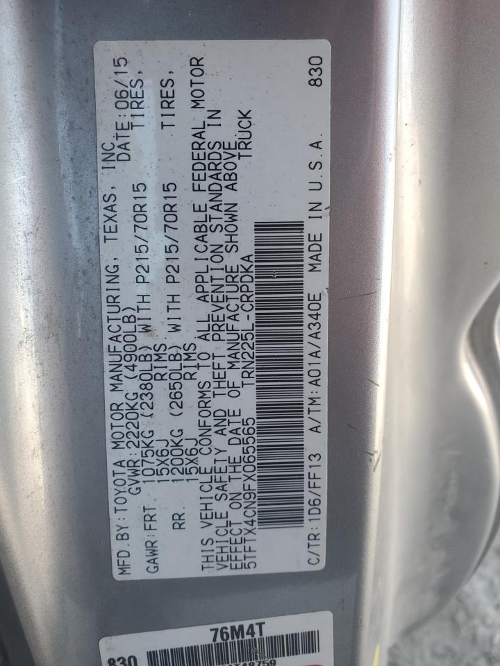 5TFTX4CN9FX065565 2015 Toyota Tacoma Access Cab