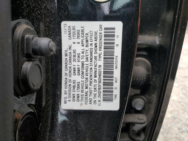 2013 Honda Civic Lx VIN: 2HGFB2F56DH602178 Lot: 49098084