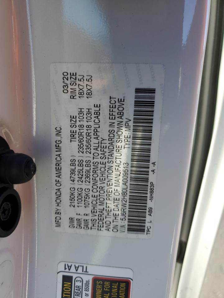 5J6RW2H80LA009513 2020 Honda Cr-V Exl