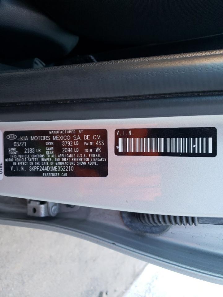 3KPF24AD1ME352210 2021 Kia Forte Fe