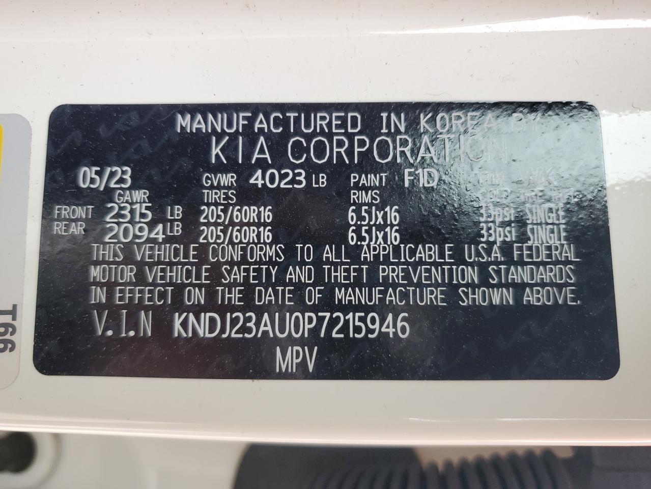 KNDJ23AU0P7215946 2023 Kia Soul Lx