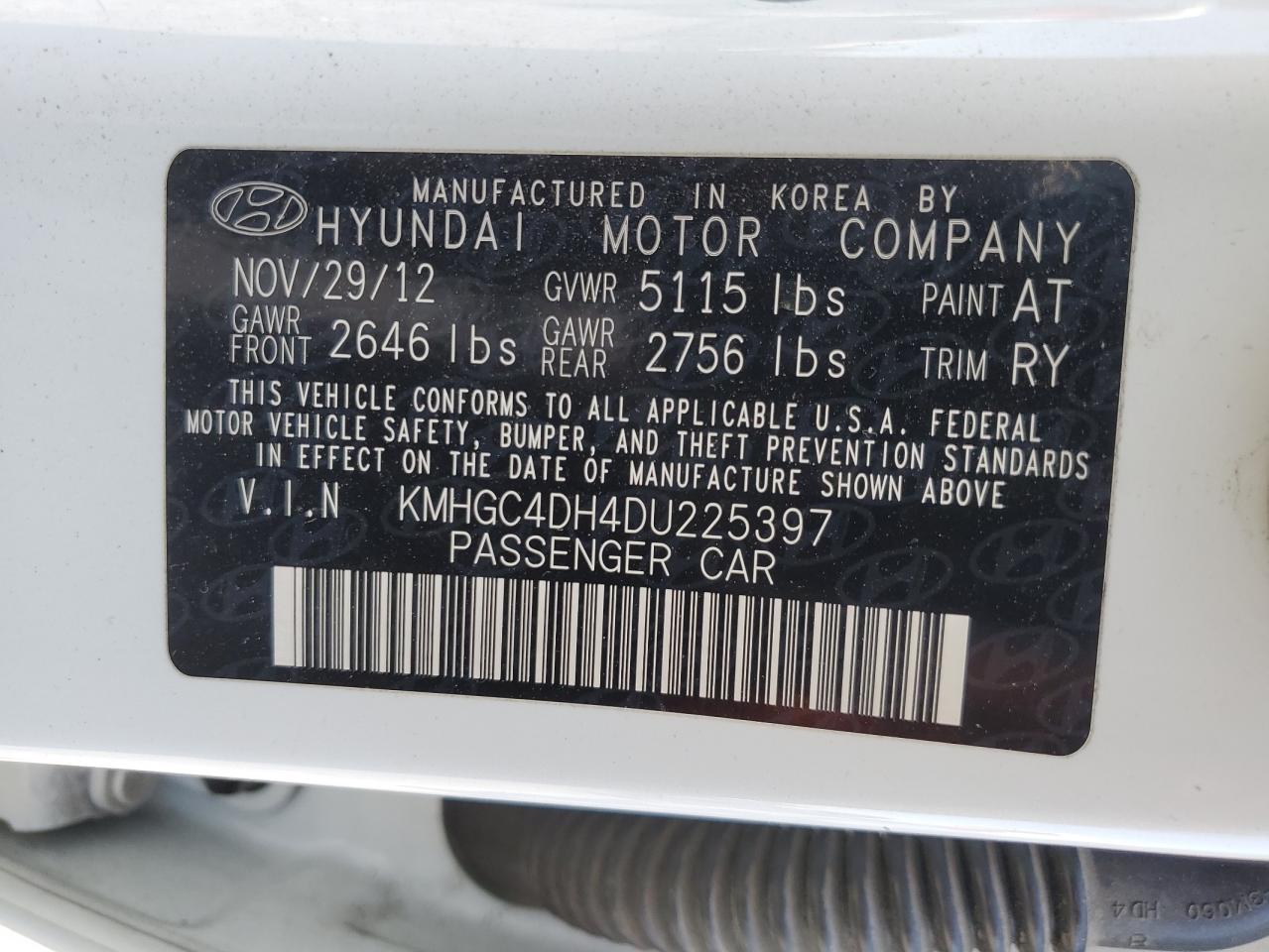 Lot #2501537248 2013 HYUNDAI GENESIS 5.