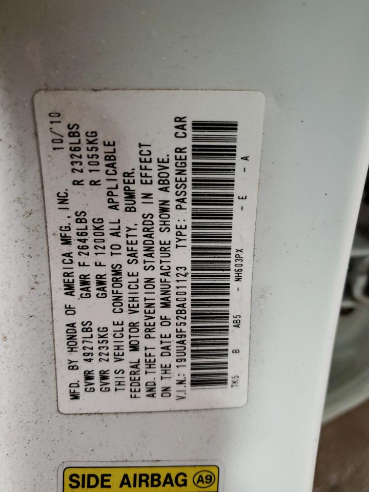 19UUA9F52BA001123 2011 Acura Tl