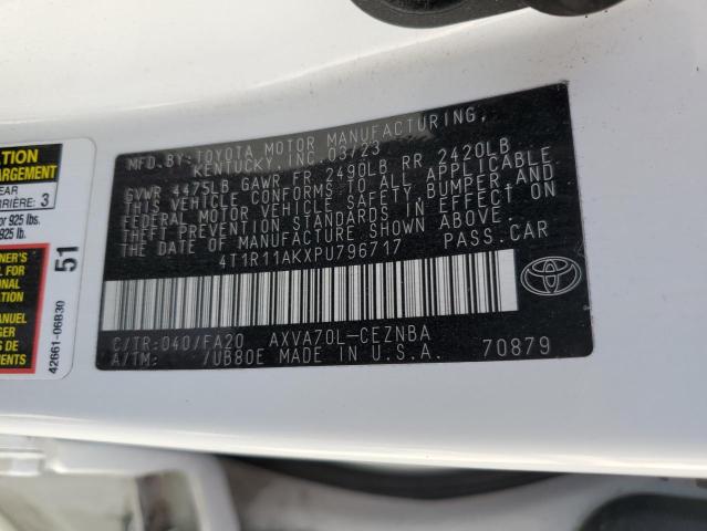 VIN 4T1R11AKXPU796717 2023 Toyota Camry, LE no.12